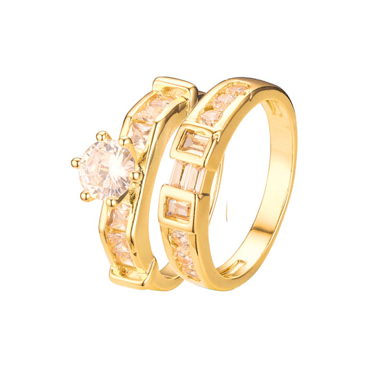 18K ゴールド、ホワイト ゴールド、14K ゴールド メッキ色の重ね付け可能なリング