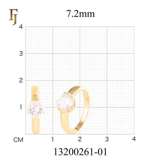 18K ゴールド、14K ゴールドメッキ色のソリティア テンション リング