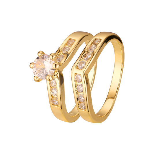 18K ゴールド、ホワイト ゴールド、14K ゴールド メッキ色の重ね付け可能なリング