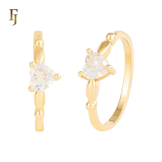 18K ゴールド、14K ゴールド メッキ色のソリティア リング