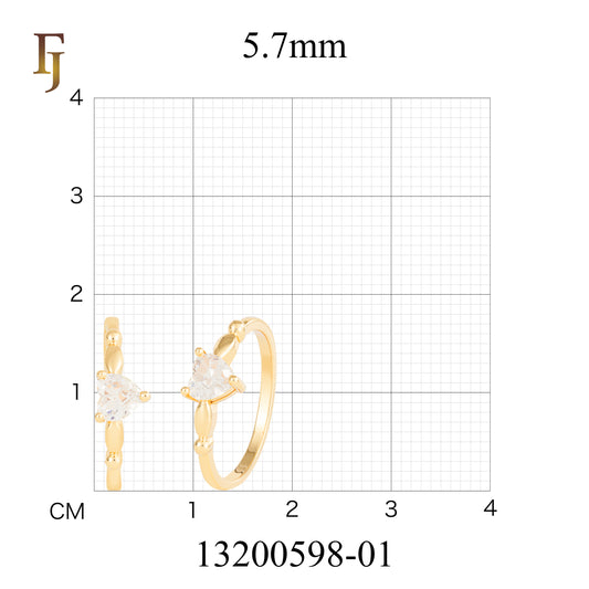 18K ゴールド、14K ゴールド メッキ色のソリティア リング