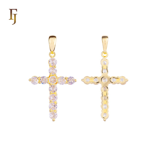 Colgante cruz latina en Oro de 14K, Oro Rosa, Baño de Oro de 18K colores