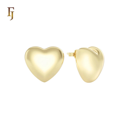 Half heart sphere 14K Gold, Rose Gold Stud Earrings
