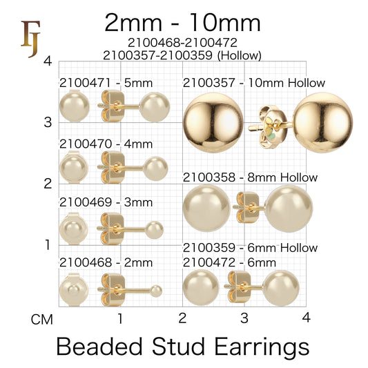 Minimalist Gold Plated Ball Stud Earrings for Daily Wear and Layered Ear Piercing Styles