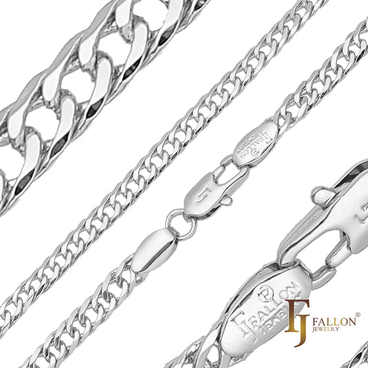 ダブルキューバリンク 14K ゴールド、18K ゴールド、ホワイトゴールド チェーン