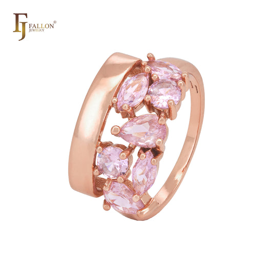 Luxuriöse Cluster Pinky CZs Rose Gold Fashion Ringe