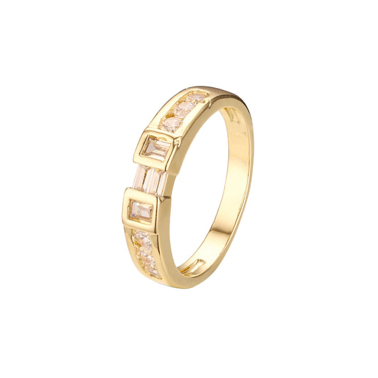 18K ゴールド、ホワイト ゴールド、14K ゴールド メッキ色の重ね付け可能なリング