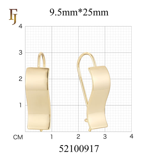 Minimalist Wave Shape Wire Hook Earrings in Polished Gold – Elegant Modern Dangle Jewelry