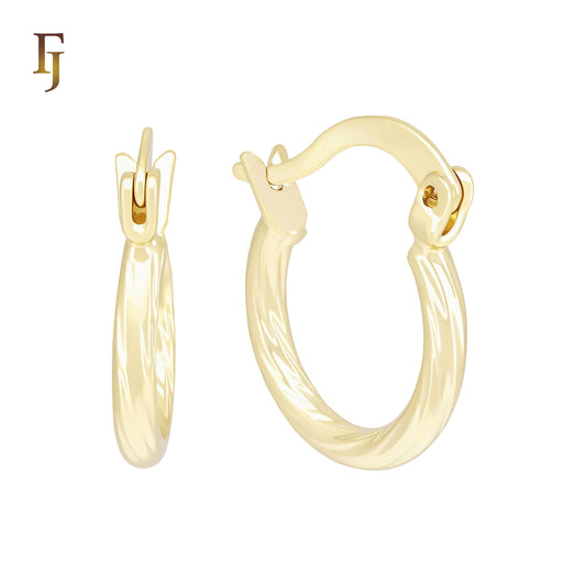 Twisted Oval Hoop Earrings 14K Gold Plated Hypoallergenic Tarnish Resistant Eco-Friendly Jewelry FJ Fallon Jewelry