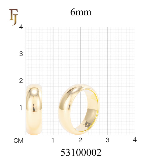 Anillos de boda de 6mm bañados en Oro Blanco, Oro de 14K, Oro de 18K, Oro Rosa