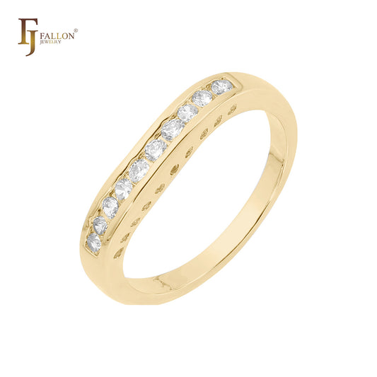 Anillos apilables en racimo de oro de 14 quilates, oro rosa y oro blanco