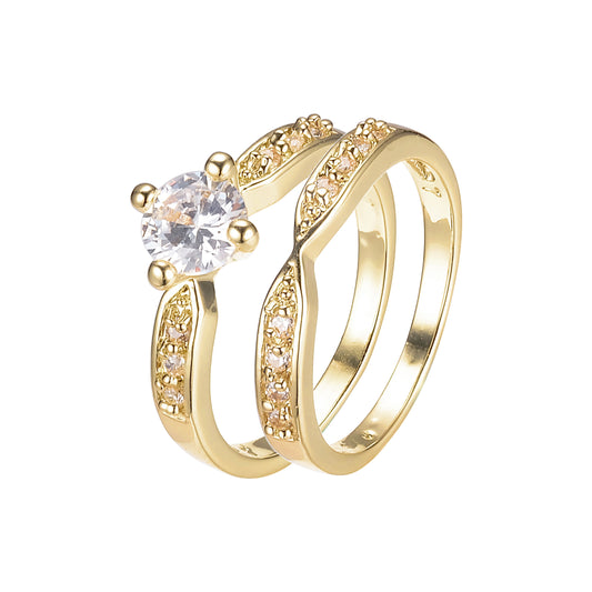 18K ゴールド、14K ゴールド メッキ色の重ね付け可能なリング