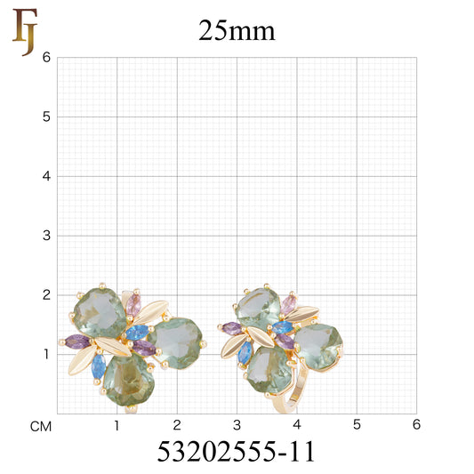 Colorful CZ Floral Statement Ring | Multicolor Petals Cocktail Ring for Women | Gold Plated | FJ Fallon Jewelry