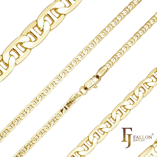 Classic Mariner rod link Chains plated in 14K Gold, two tone