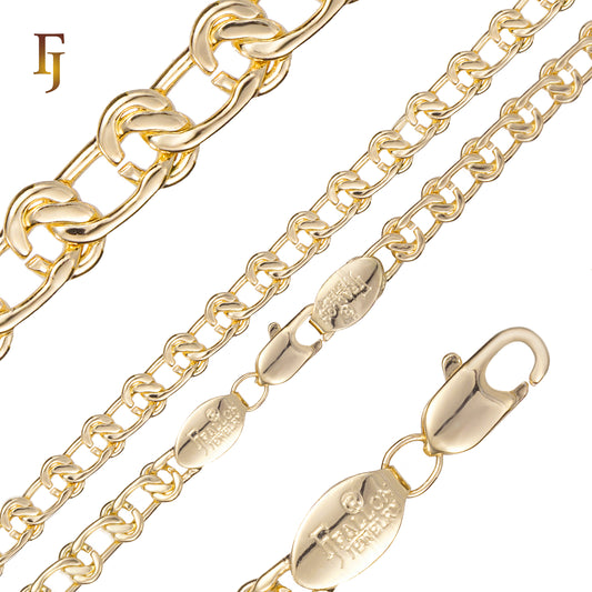 .Cadenas de eslabones de caracol chapadas en Oro 14K, oro rosa, oro blanco