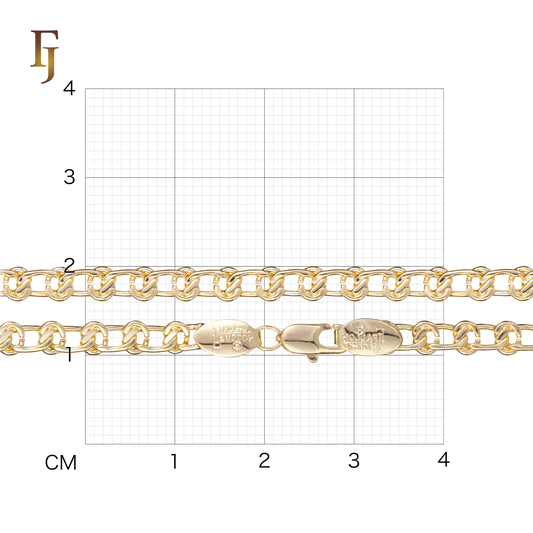 .Cadenas de eslabones de caracol chapadas en Oro 14K, oro rosa, oro blanco