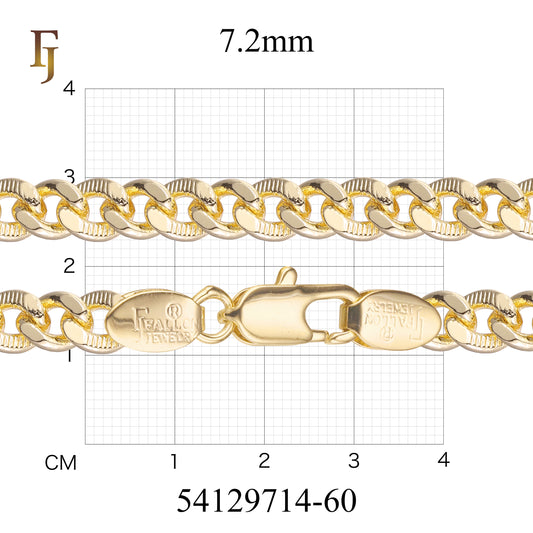 Men's Gold Plated Cuban Curb Chain Necklace with Lobster Clasp – Thick and Durable Design