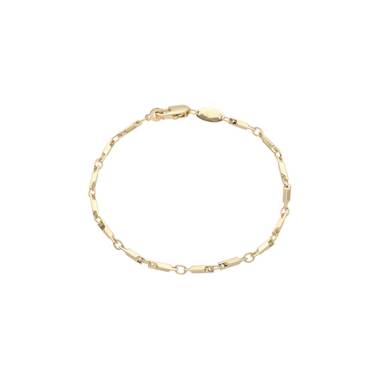 Correntes de elos de milho de cevada de cabeça quadrada banhadas em ouro 14K, ouro rosa