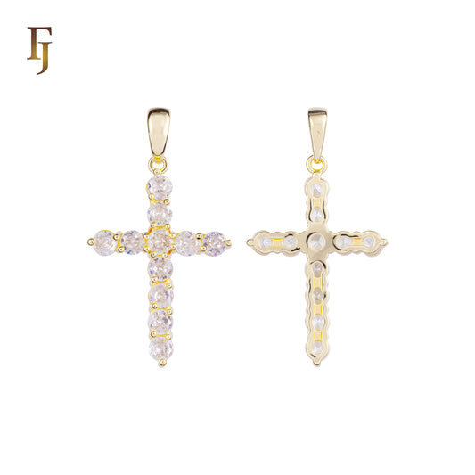 Colgante cruz latina en Oro de 14K, Oro Rosa, Baño de Oro de 18K colores