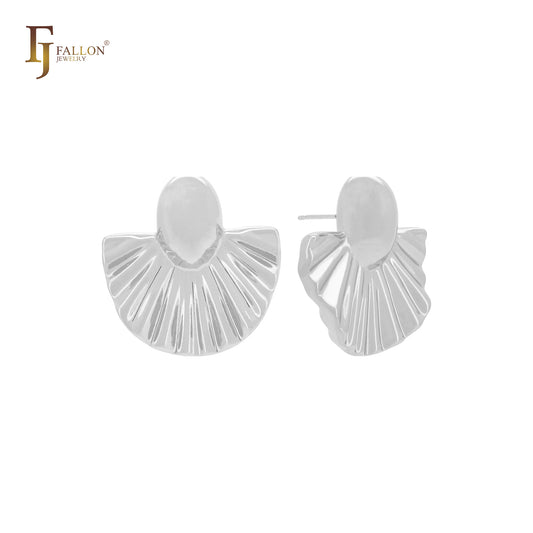 Серьги-гвоздики в форме балетной юбки из 14-каратного золота, розового золота и белого золота