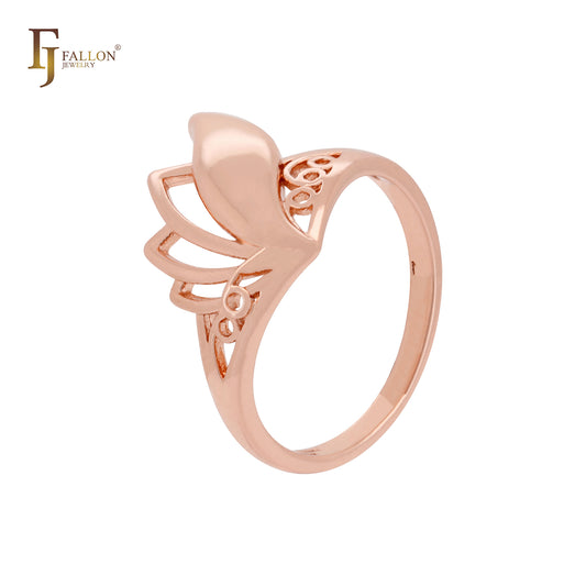 Taste of butterfly filigree flower Rose Gold Fashion Rings