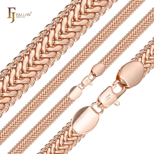 Snake hammered chains plated in 14K Gold