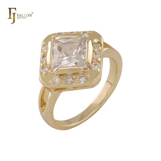 Halo-Ringe aus 18-karätigem Gold