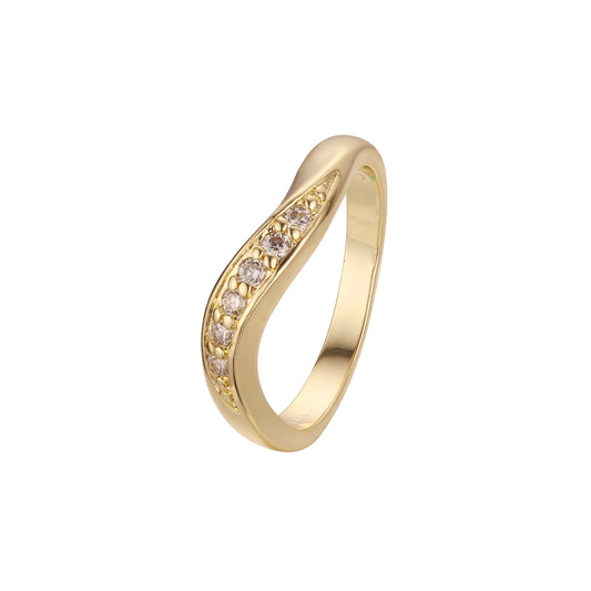 Anillos apilables de moda torcidos en colores Oro 18K, Oro Blanco, Oro 14K, Baño Oro 18K