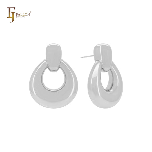 Серьги-гвоздики в форме замка и маятника из 14-каратного золота, розового золота, белого золота