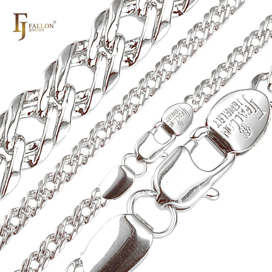 Cadenas clásicas de eslabones Rombo en oro blanco.