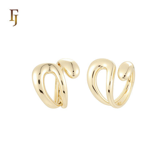 Geometric Twisted band 14K Gold Resizable Open Rings