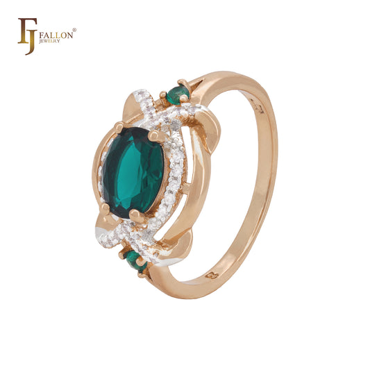 Luxuriöse ineinandergreifende CZs Roségold-Moderinge