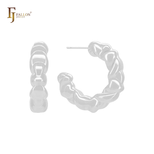 Серьги-гвоздики Bubble Croissant из 14-каратного золота, розового золота и белого золота в глянцевой форме