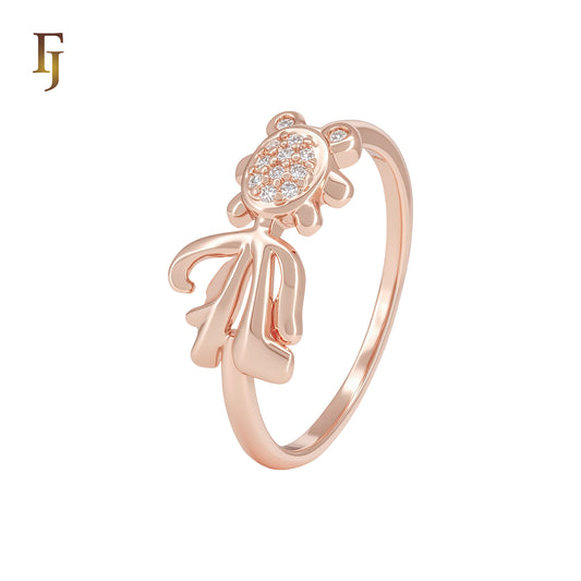 Little Kid of white CZs Rose Gold Fahsion Rings