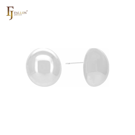 Серьги-гвоздики из блестящих полубусин в форме сферы из 14-каратного золота, розового золота и белого золота