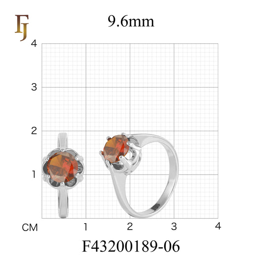 ソリティア ビッグ ラウンド ストーン リング、14K ゴールド、ローズゴールド メッキ カラー