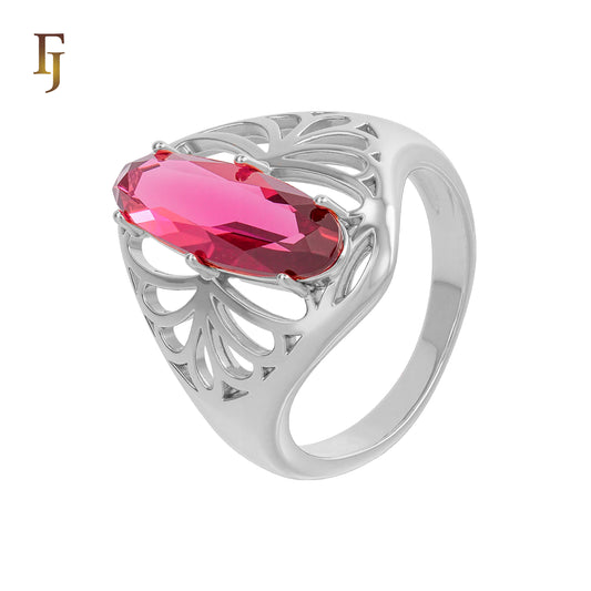 Овальные кольца-солитеры из Красное золото 585 пробы с камнями