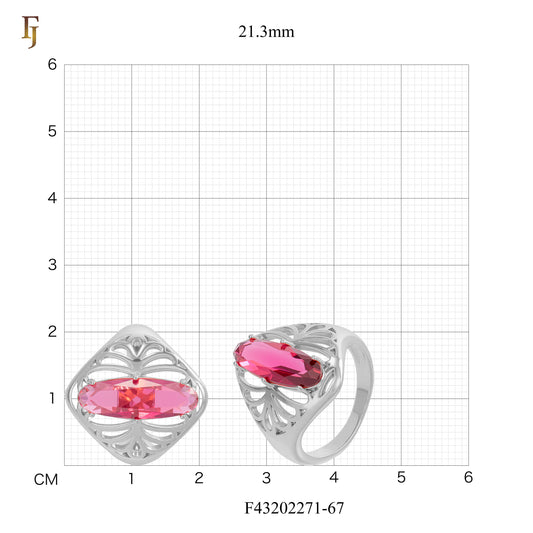 Овальные кольца-солитеры из Красное золото 585 пробы с камнями