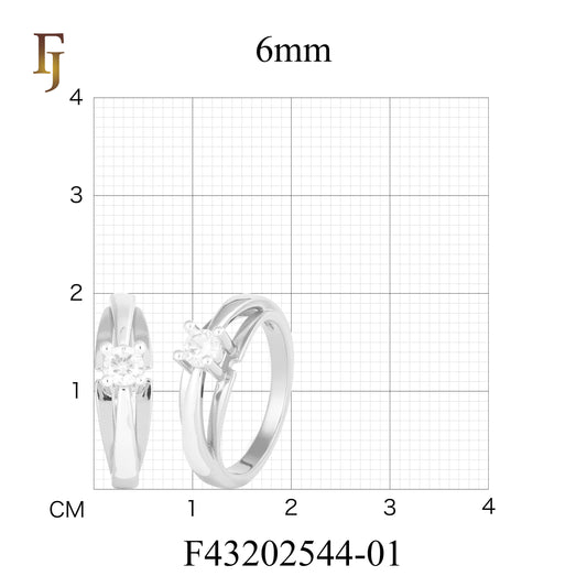 ローズゴールド ツートーン ソリティア リング