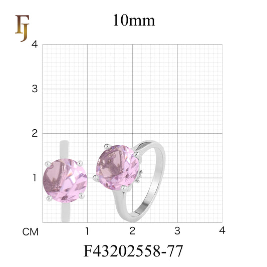Минималистичные кольца-солитеры с большими пурпурно-красными камнями, покрытые розовым золотом