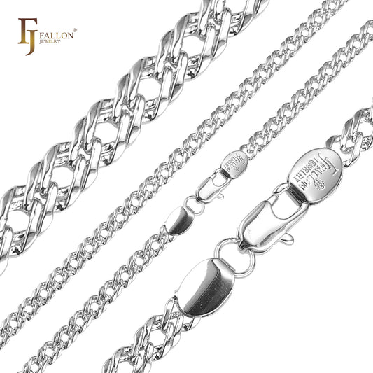 Cadenas clásicas de eslabones Rombo en oro blanco.