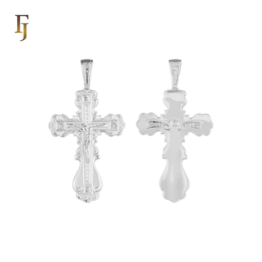 Orthodox Silver Cross Pendant with Jesus Crucifix – FJ Jewelry