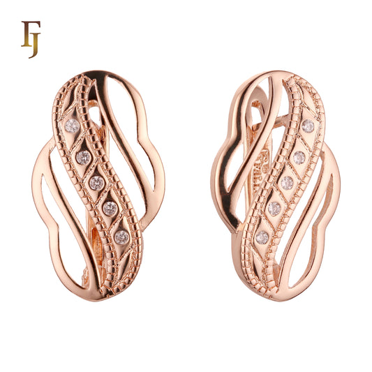 Brincos em ouro rosa, duas cores de revestimento