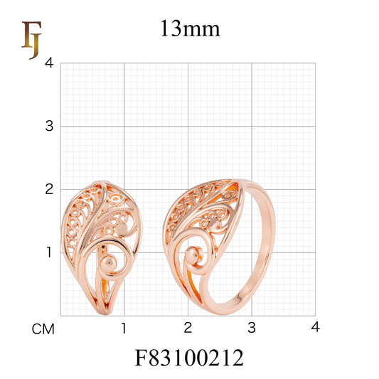 フィリグリーテクスチャーのローズゴールド、ホワイトゴールドのリング