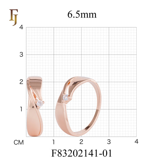 ローズゴールドのソリティア アクア スイング リング、ツートン メッキ カラー