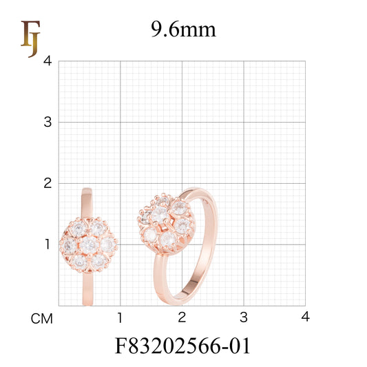 Anéis de cachos de flores em ouro 14K, ouro rosa, duas cores de revestimento