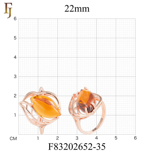 Кольца-пасьянсы Marquise Amber Orange Red с большими цирконами