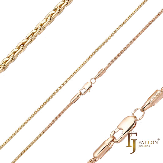 Spiga chains plated in 14K Gold, Rose Gold