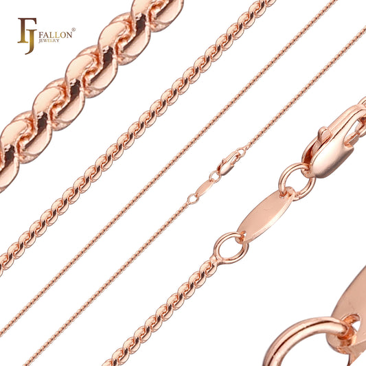 Elegant Serpentine S fancy link Rose Gold, White Gold chains