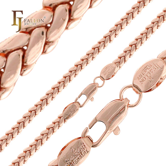 波士顿蛇链镀 14K、玫瑰金